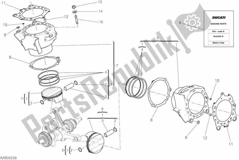 All parts for the Cylinders - Pistons of the Ducati Diavel Xdiavel S Brasil 1260 2018